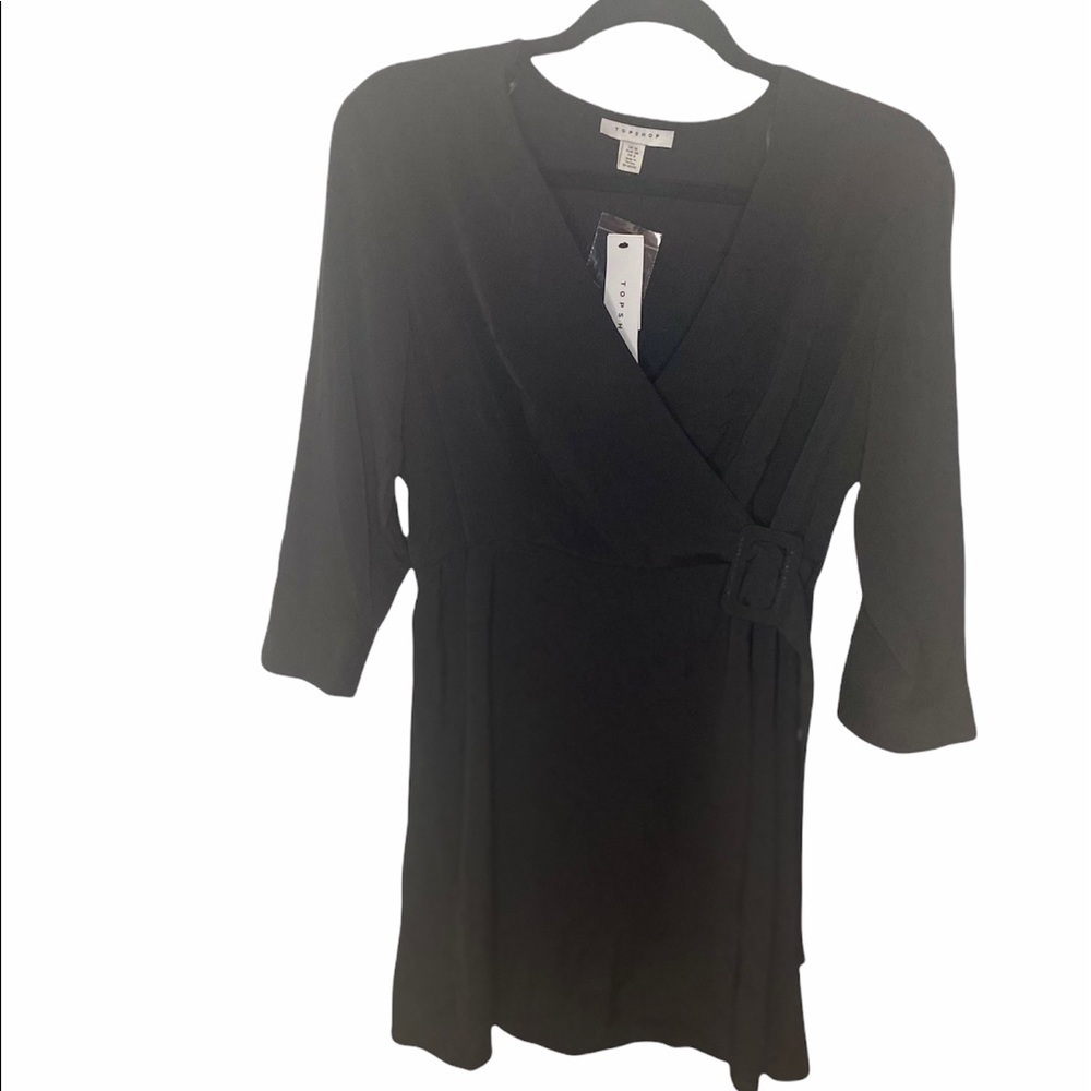 Topshop v-neck wrap dress with belt, 6 - Picture 2 of 6